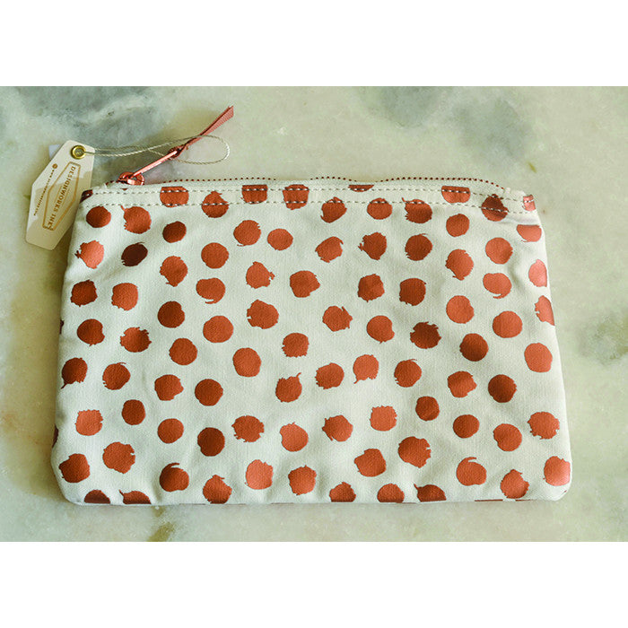 Gold Foil Dots Lined Cosmetic Pouch - VelvetCrate