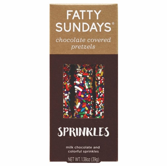 Fatty Sundays Chocolate Covered Sprinkle Pretzels - VelvetCrate