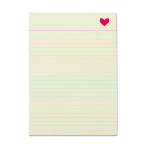 Snow & Graham Heart Notepad - VelvetCrate