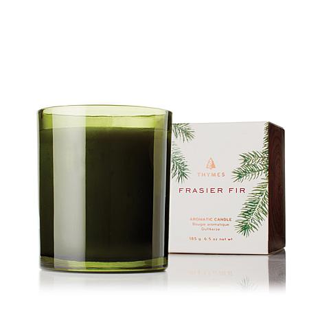 Thymes Frasier Fir Green Glass Poured Candle